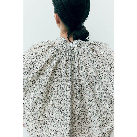 H&M Split Neck Balloon-sleeved Blouse Cottagecore Peasant - Picture 4 of 14